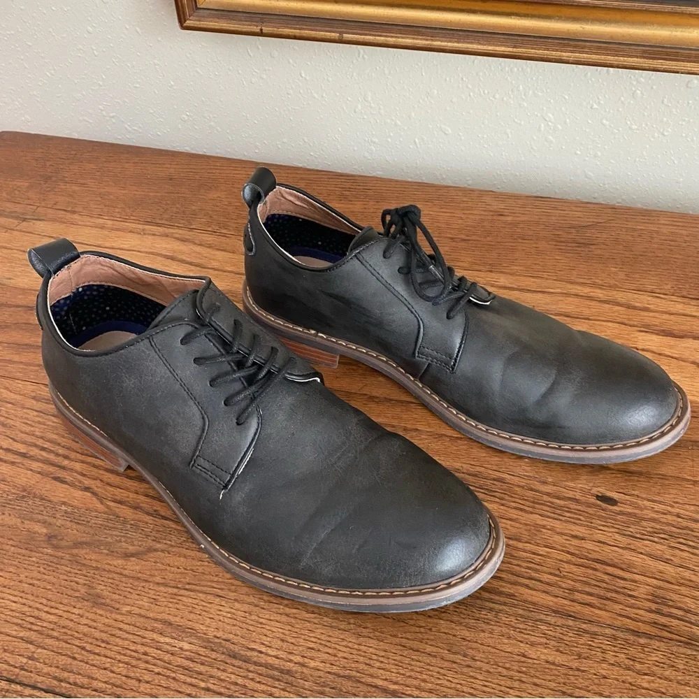 Steve Madden Jessel Oxfords Shoes leather Men Black Dress shoes lace up Sz 8